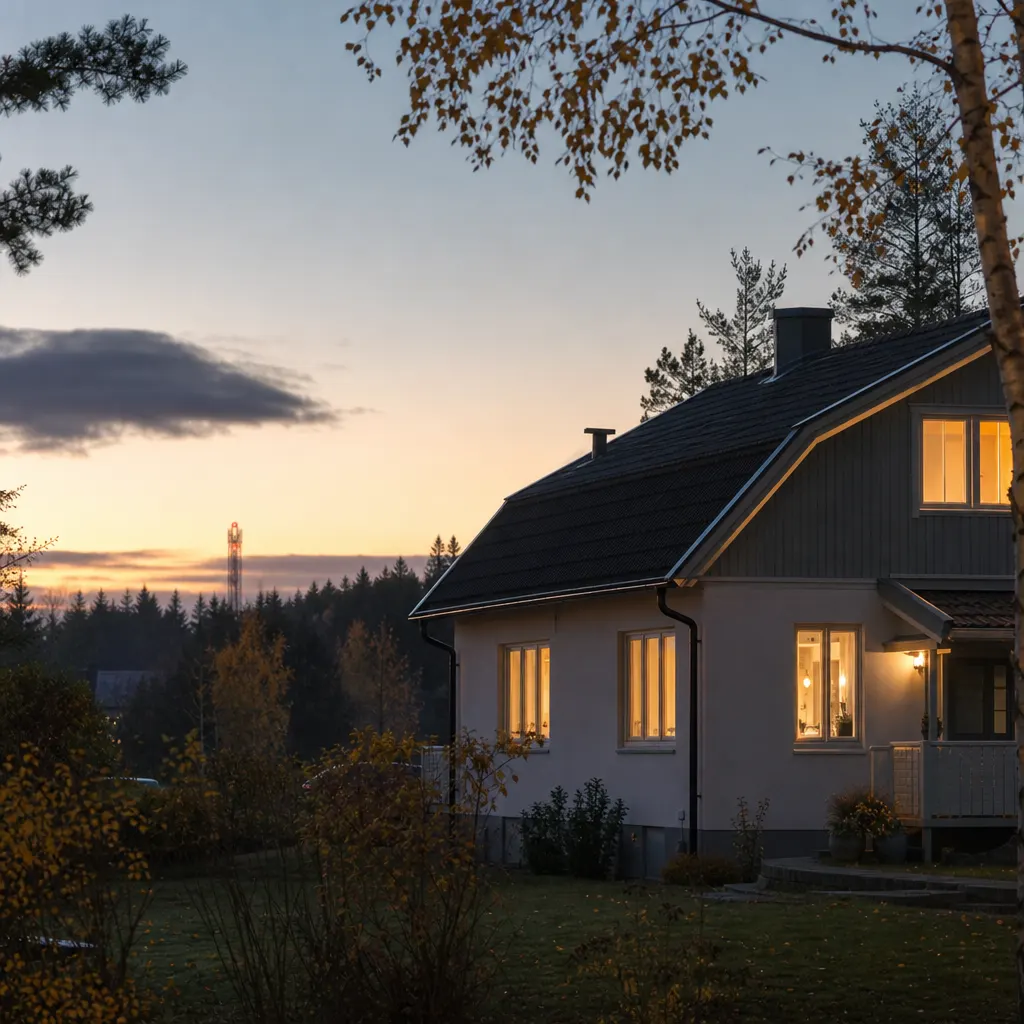 En 4G-router och en 5G-router sida vid sida på en svensk hemmavägg, med kartillustration över täckning