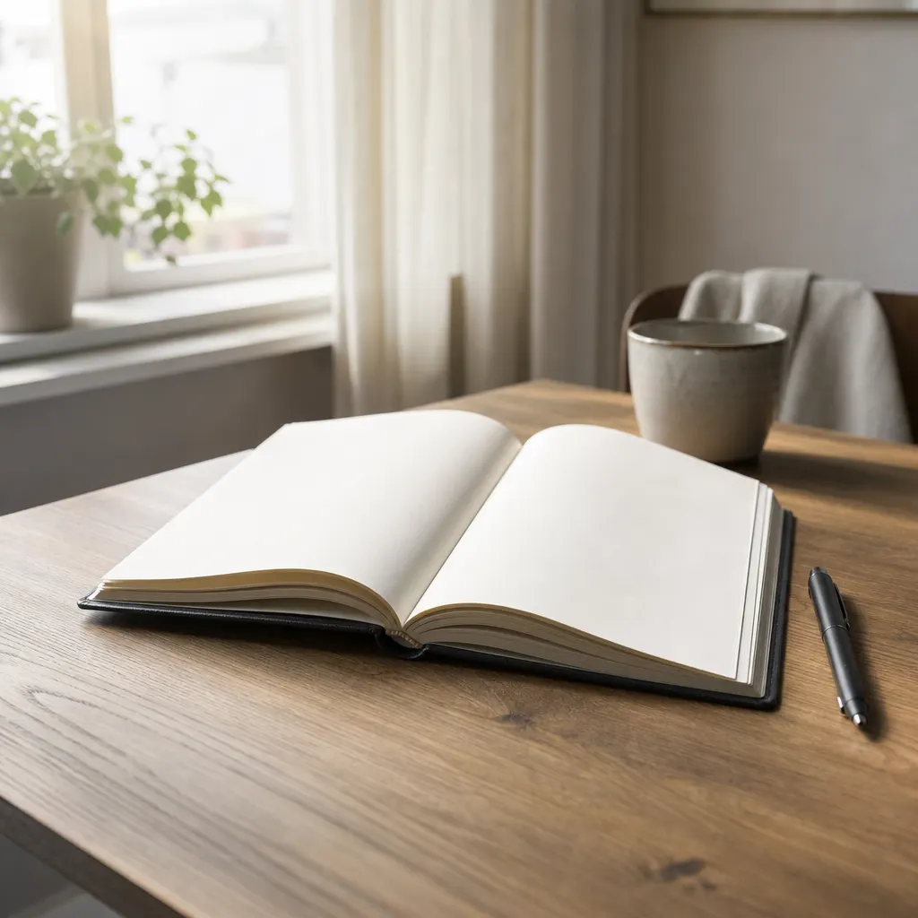 En generisk 5G-router på ett skrivbord bredvid anteckningsblock och kaffekopp, illustrerar frågor och svar om mobilt bredband